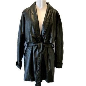 Wilson’s Belted Black Leather Jacket Thinsulate M